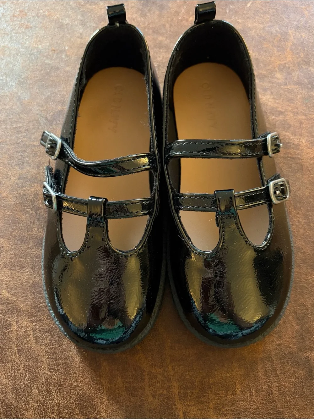Old Navy Black Patent Double-Strap Mary Jane Shoes